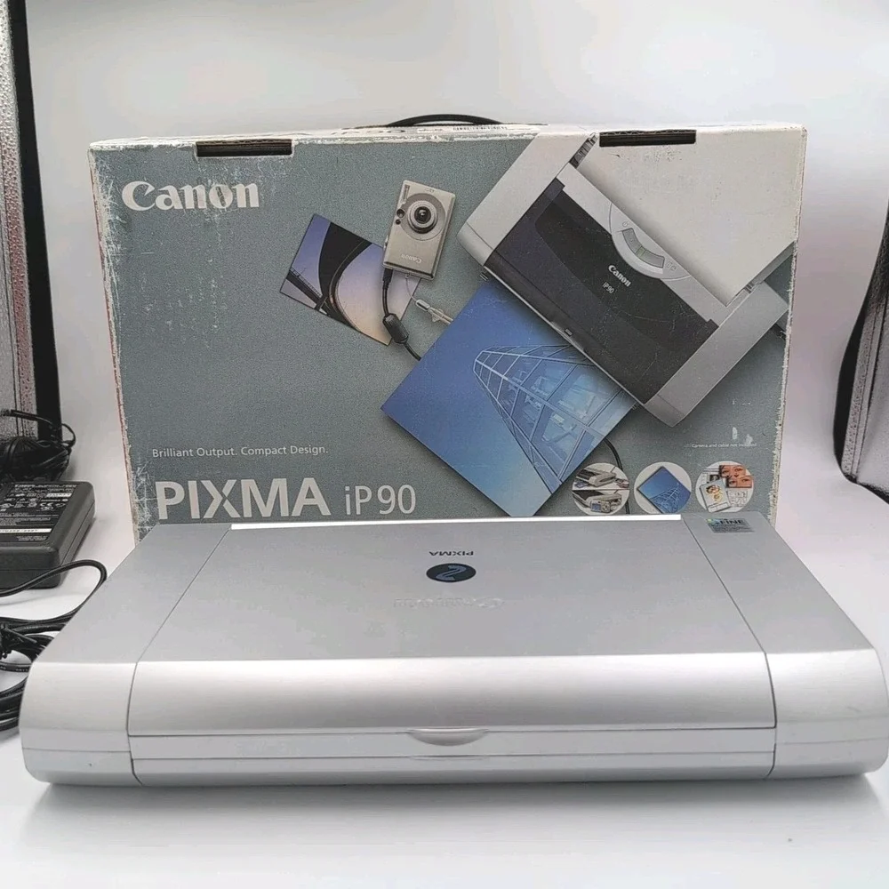Canon Picma IP90V Photo Inkjet Printer Cord & Manual, CD - Turns On -Untested -